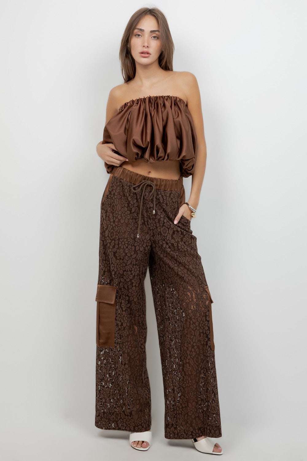 Strapless Multi Pleat Top