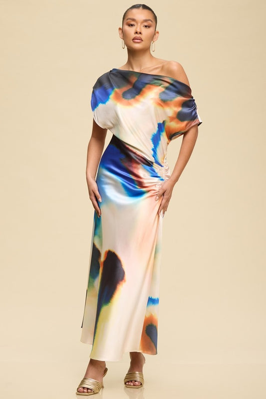 One Sholder Ruched Dress