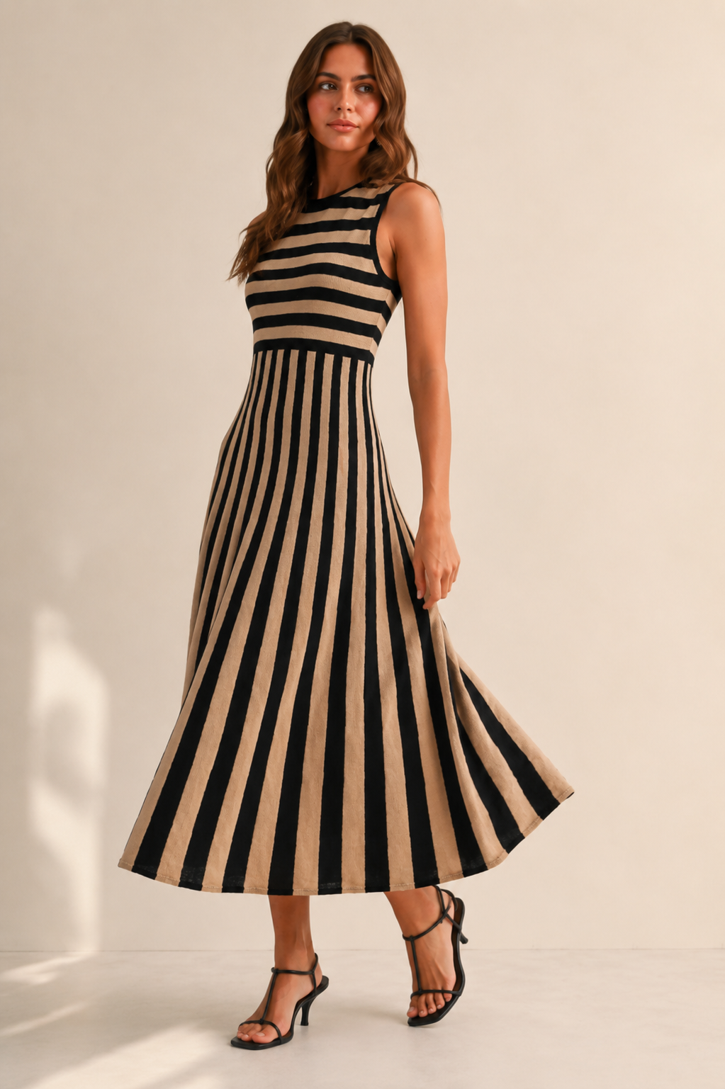 Striped Flare Maxi Dress