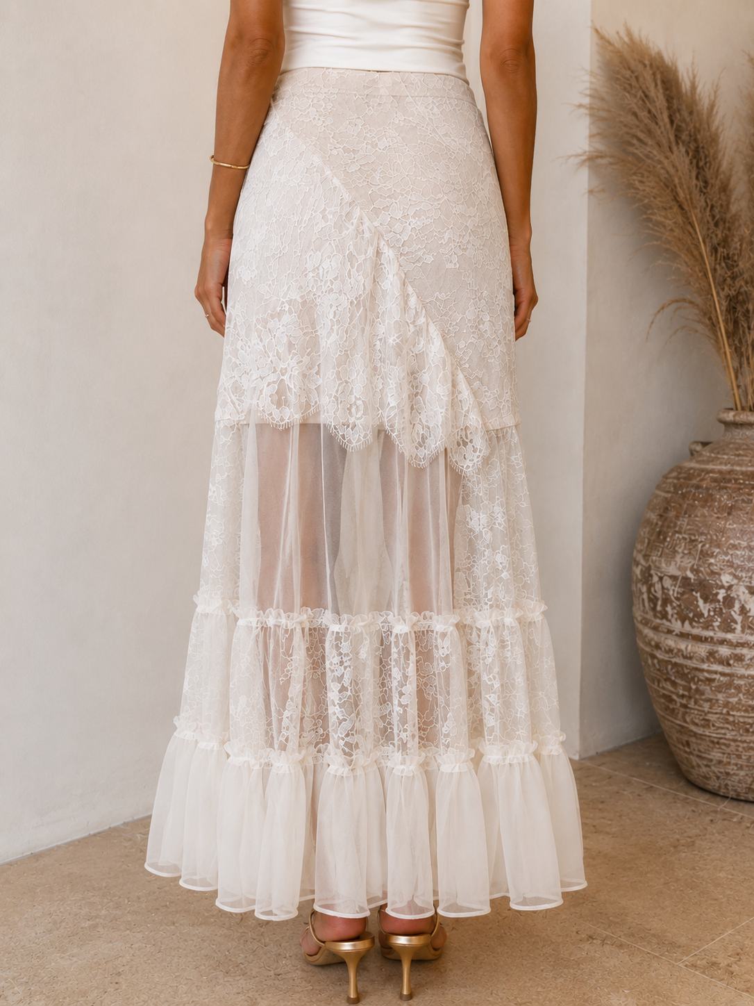 Lace Floral Skirt