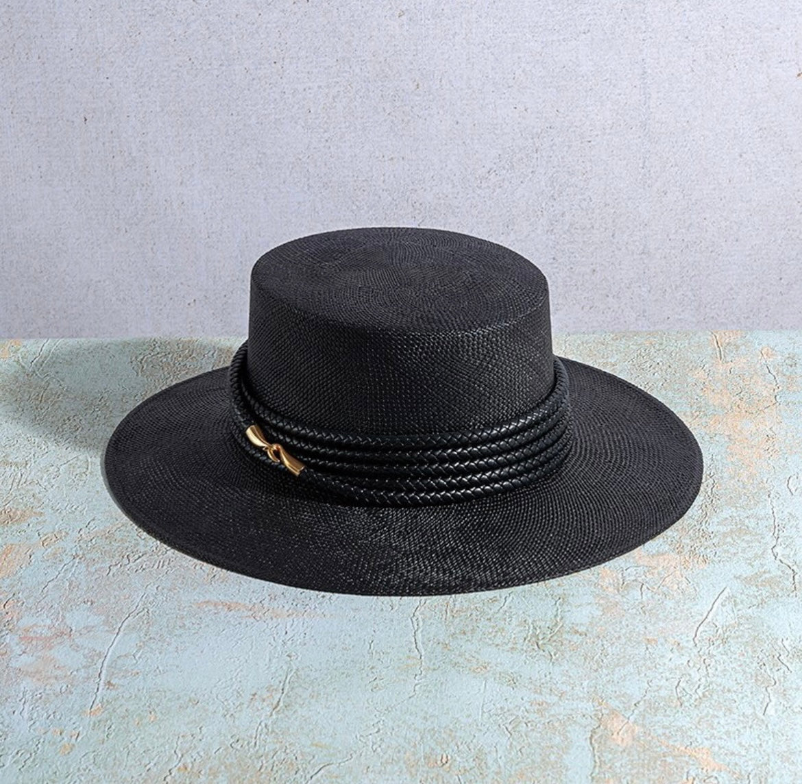 Black Boater Hat