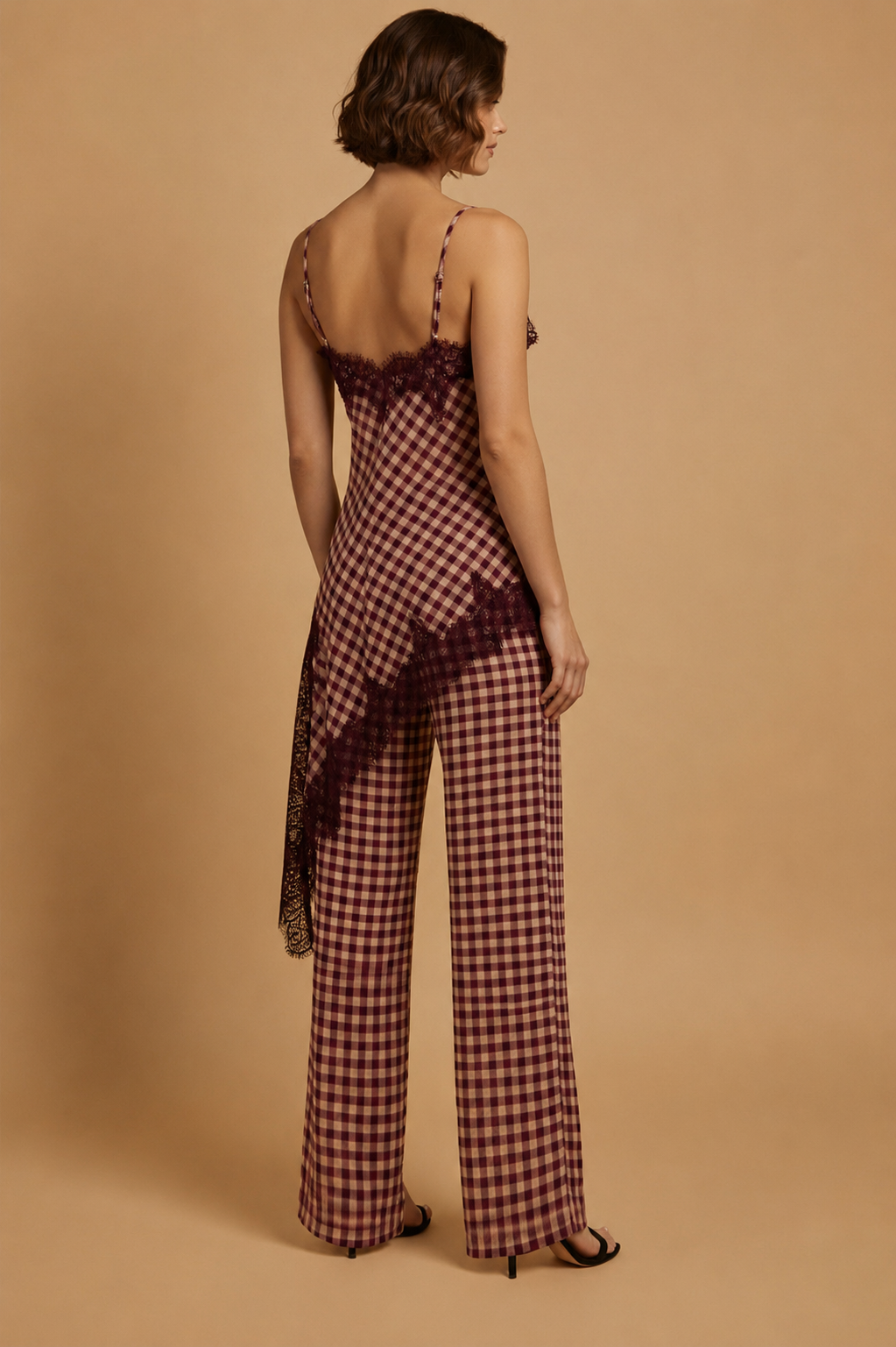 Gingham Lace Set