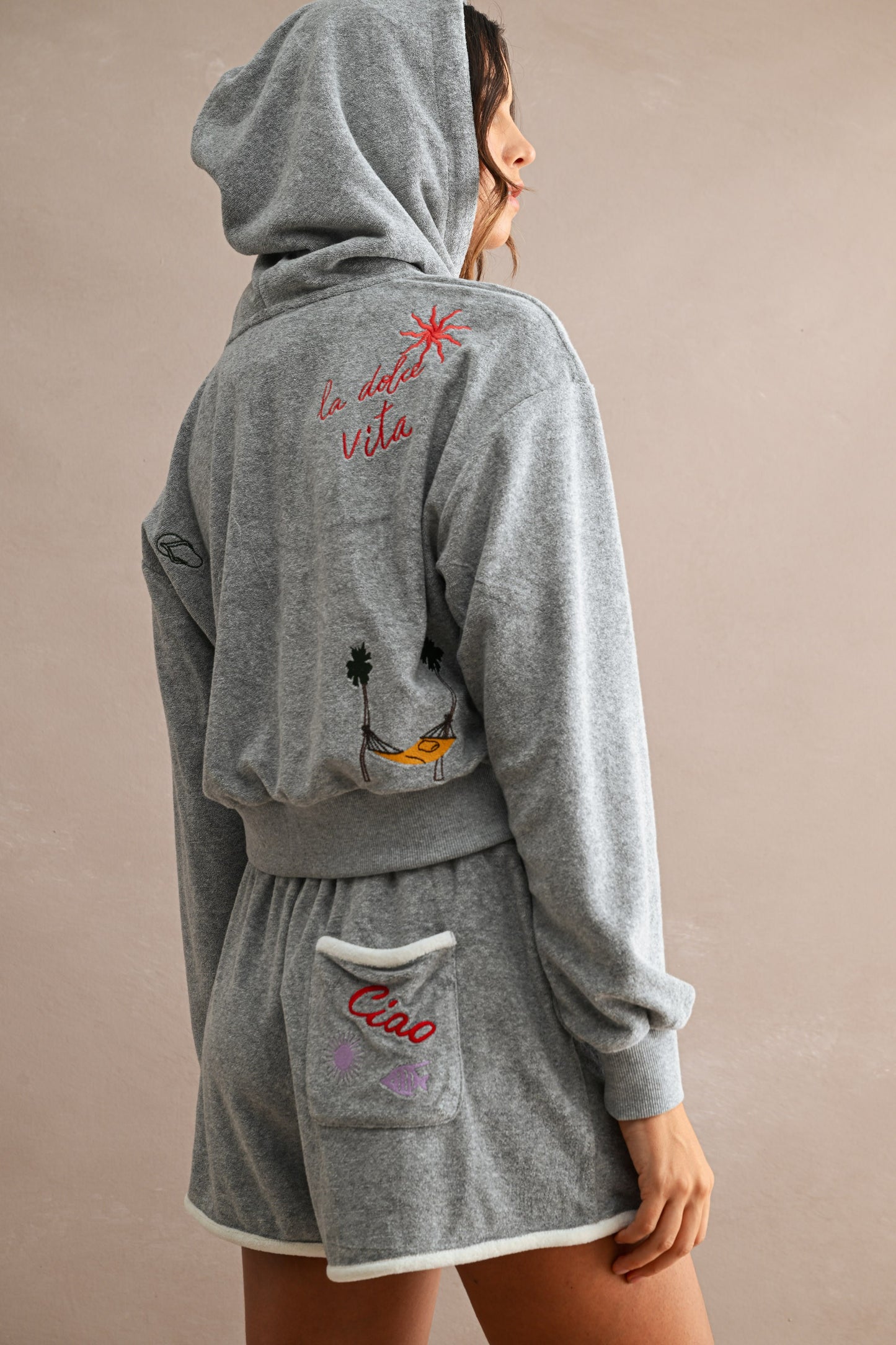Embroidered Hoodie Set