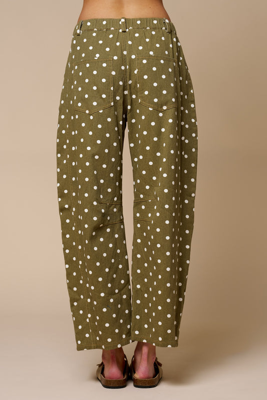 Polka Dot Barrel Pants