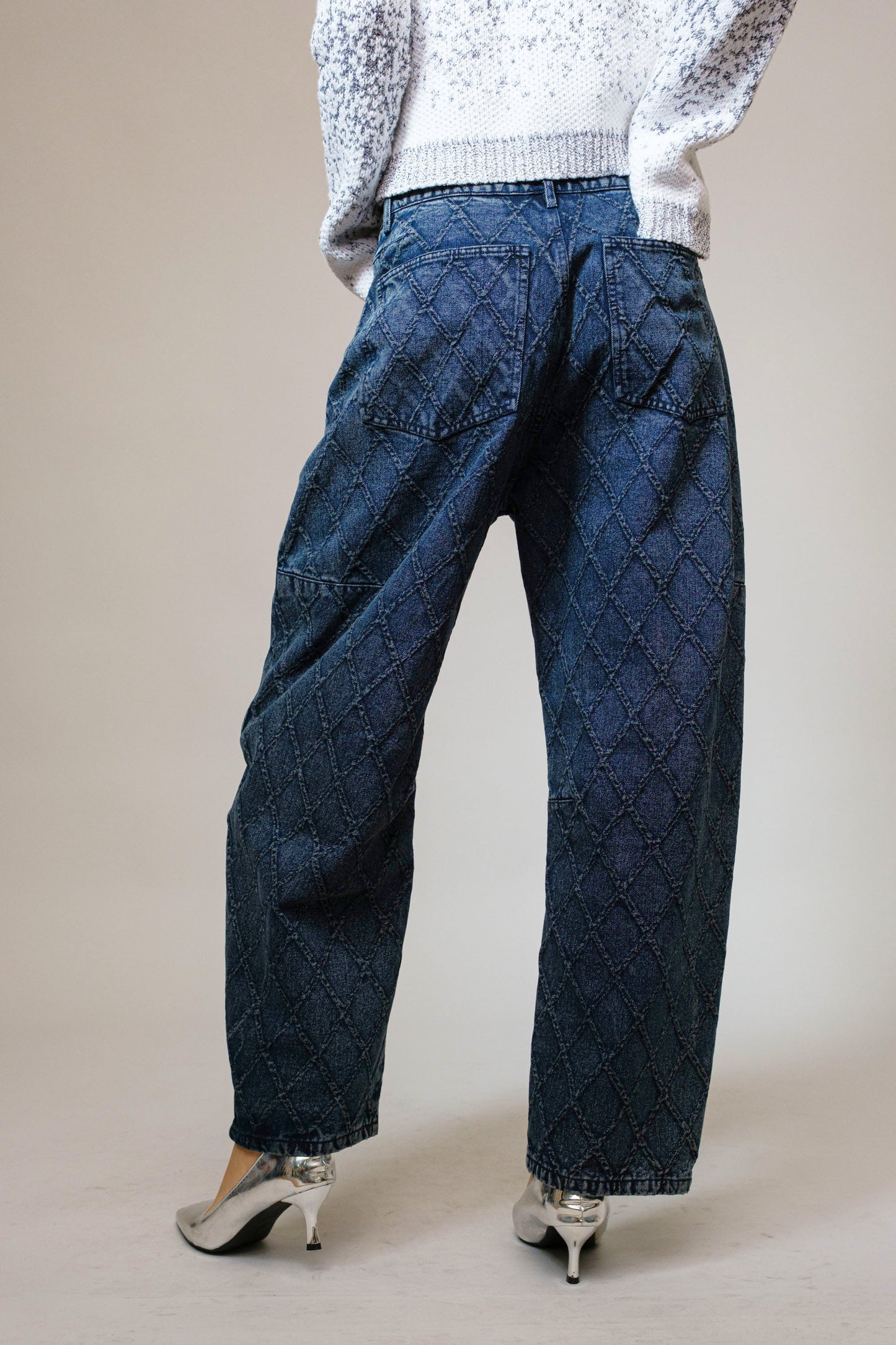 Quilted Barrel Jeans