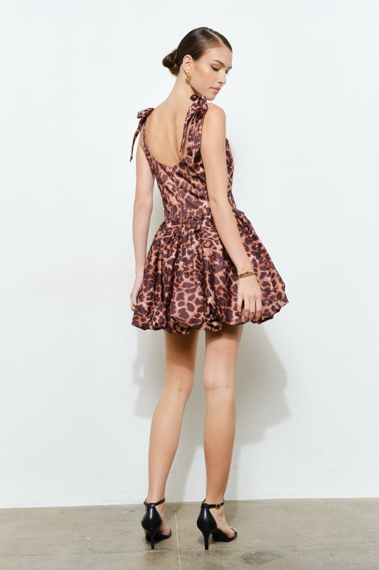 Brown Leopard Bubble Dress