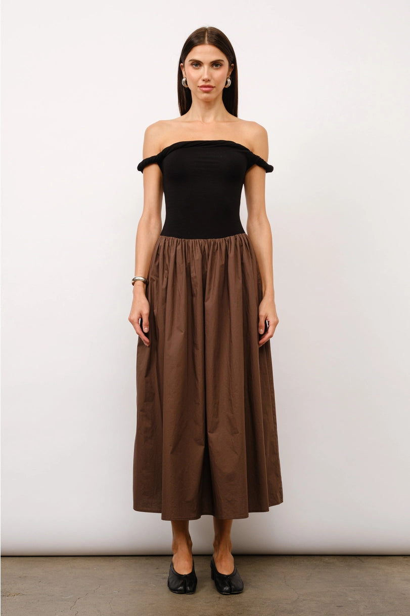 Ella Off The Shoulder Midi Dress