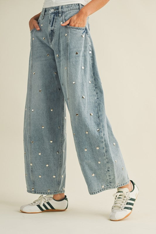 Barrel stud denim