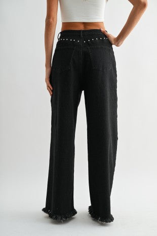 Stud Wide Leg Jeans