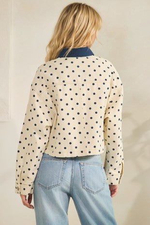 Polka Dot Contrast Jacket