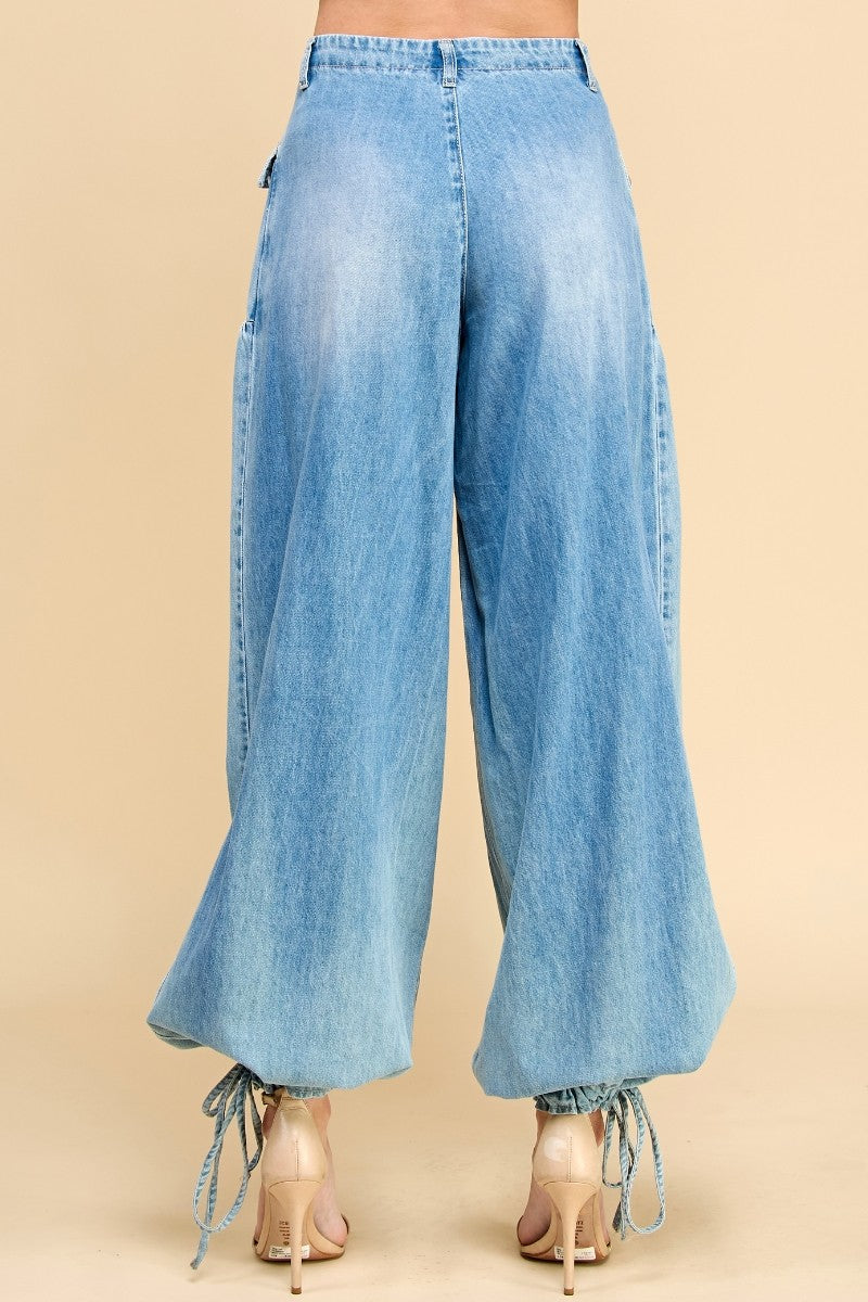 Medium Wash Drawstring Pants