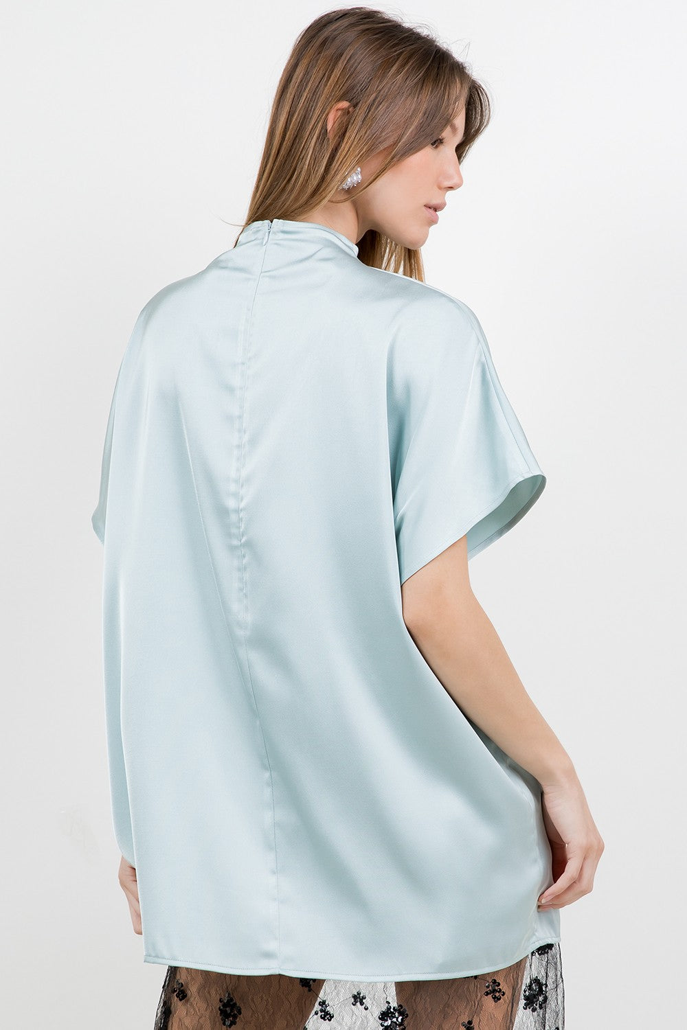 Cowl Neck Satin Blouse
