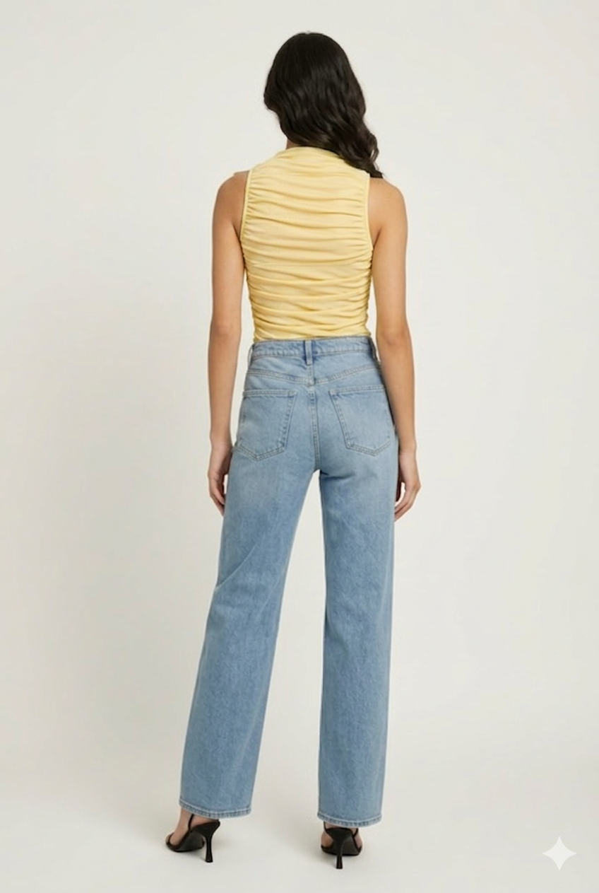 Ruched Mesh Tank Top