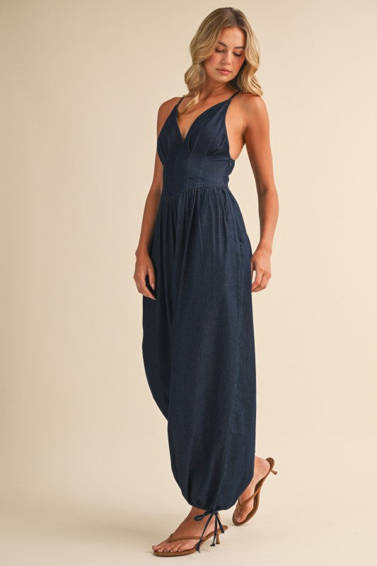 Denim Corset Jumpsuit