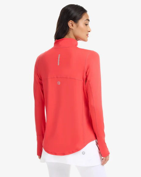 LAVA RED WOMEN'S MOCK ZIP TOP RELAXED