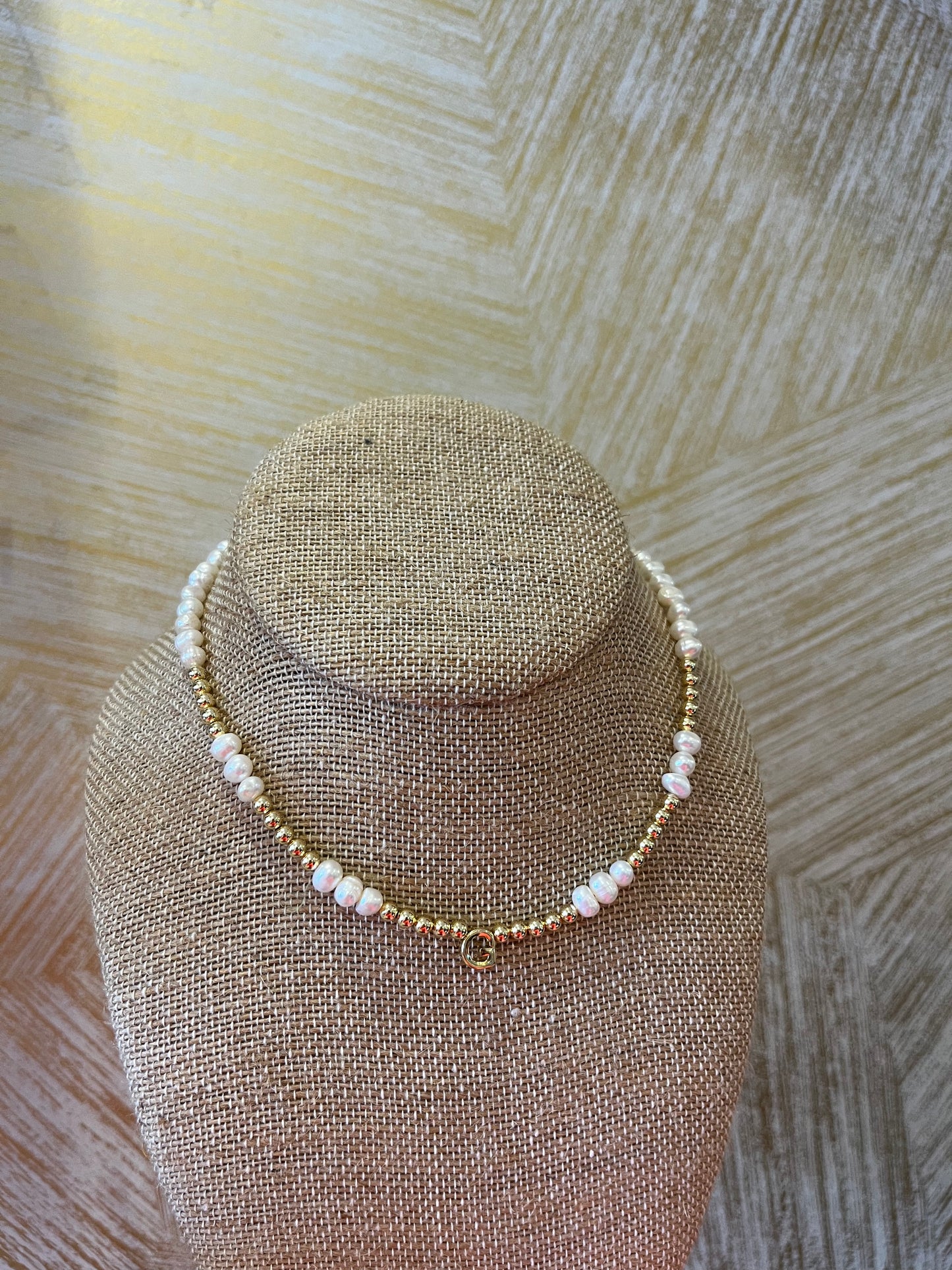 Pearl Initials Neckalce