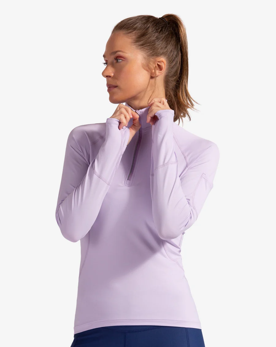 LAVENDER WOMEN'S MOCK ZIP TOP