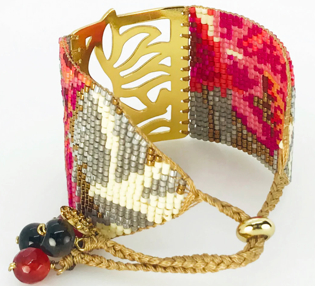 Vibrant Red Amazonas Large 18 kt Gold