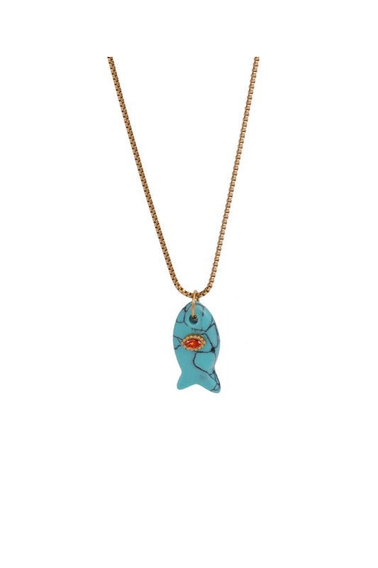 Stone Fish Necklace