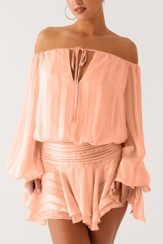 Off-shoulder Ruffle Skirt Dress