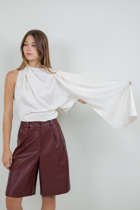 One Shoulder Top With Self Scarf
