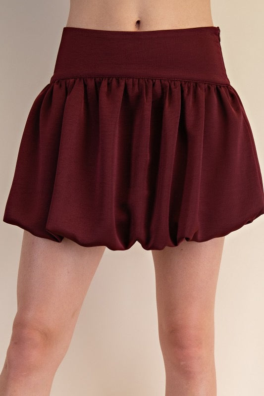 Burgundy Balloon Skort