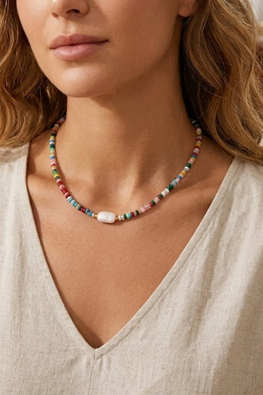 Beaded Pearl Necklace