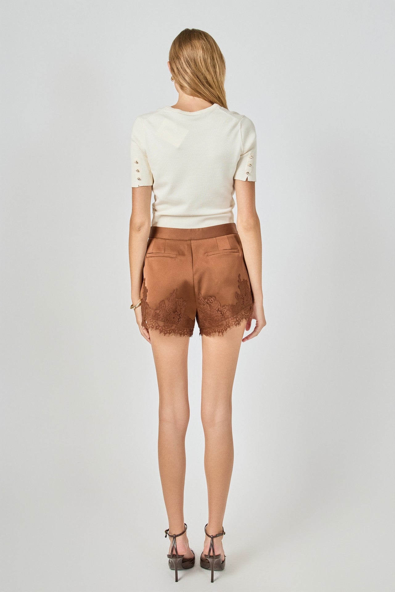 Brown Lace Shorts