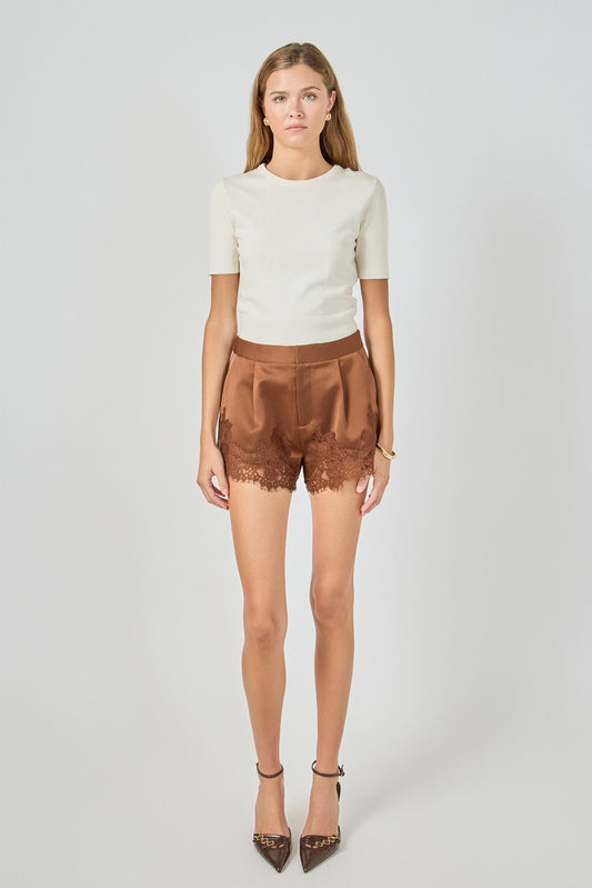 Brown Lace Shorts