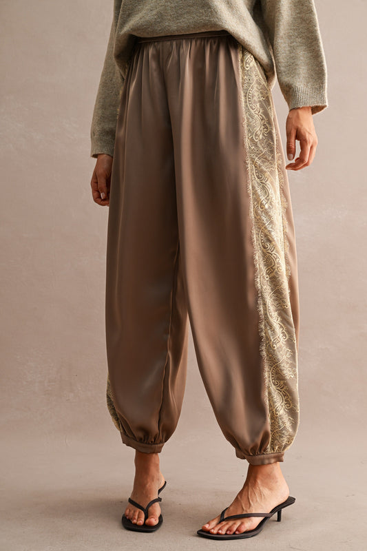 Lace Trim Pants