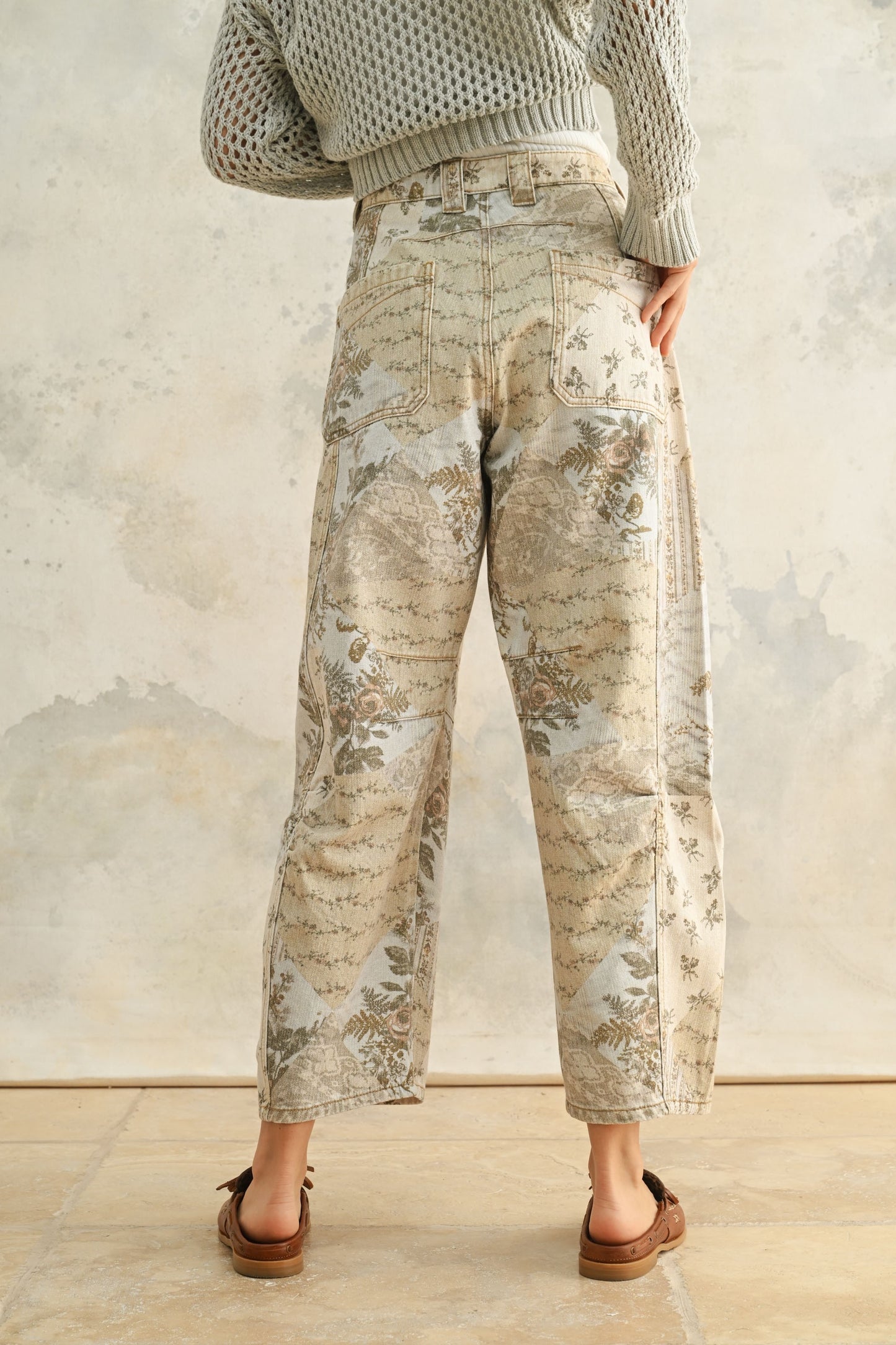 Multi Print Barrel Pants
