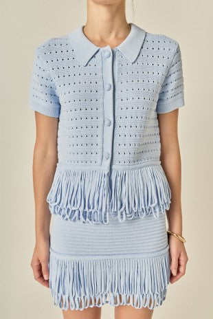 Sky Blue Knitted Top