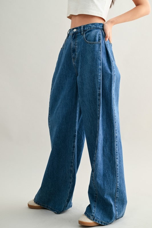 Mid-Rise Wide Leg Jeans