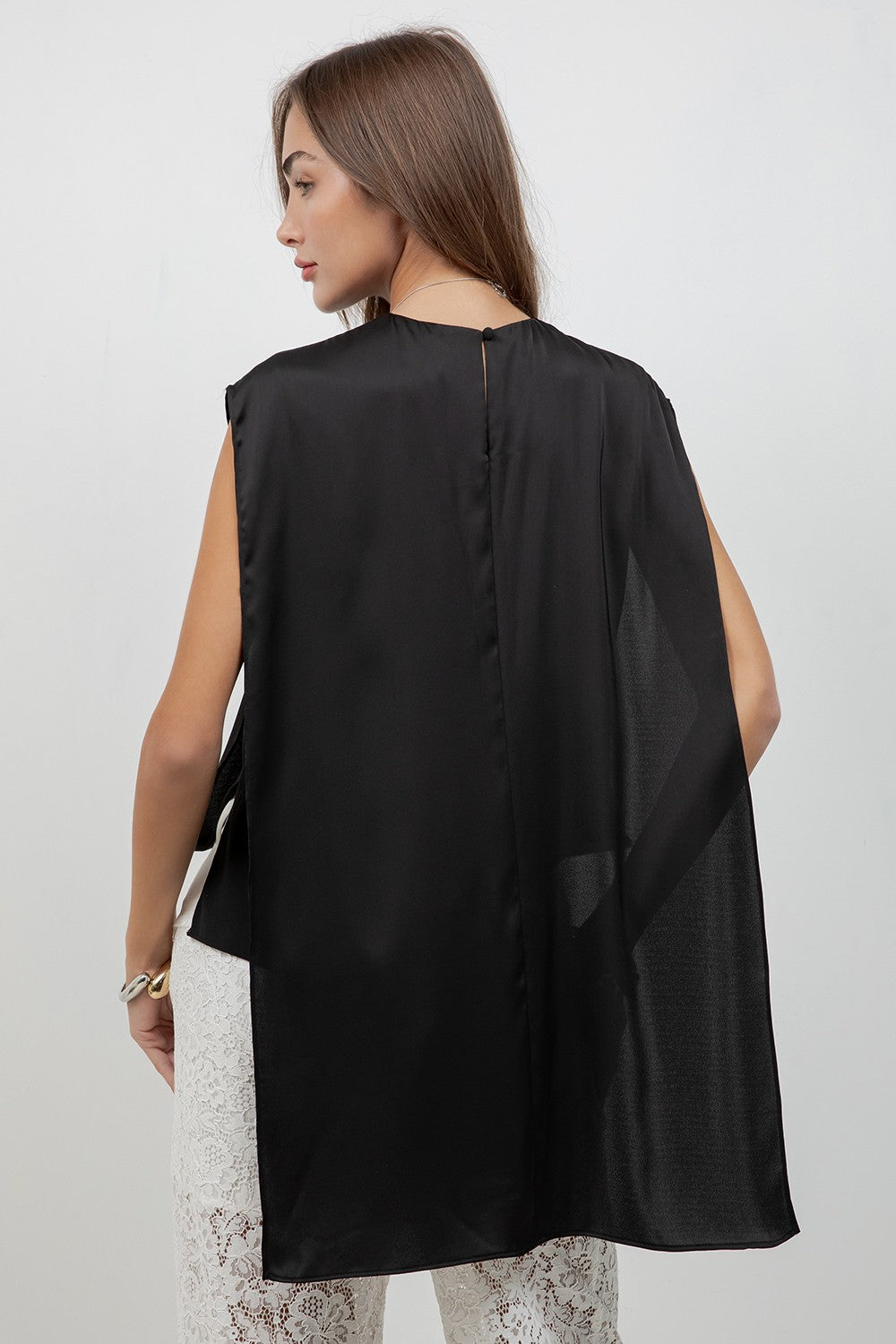 Double Layer Satin Blouse