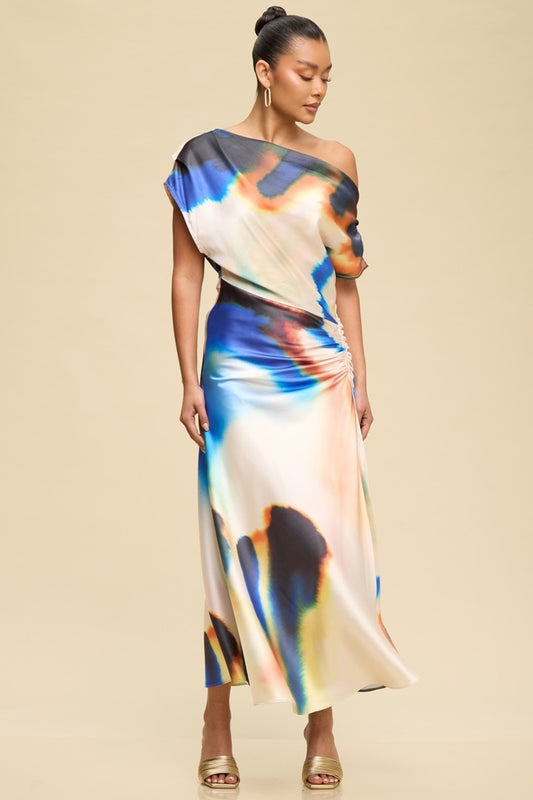 One Sholder Ruched Dress