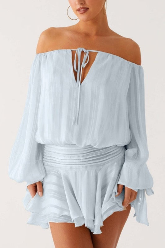 Off-shoulder Ruffle Skirt Dress