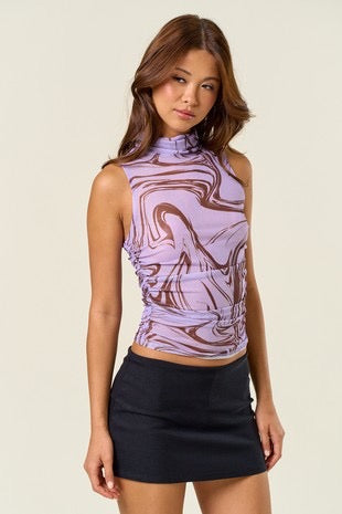 Marble Mesh Top