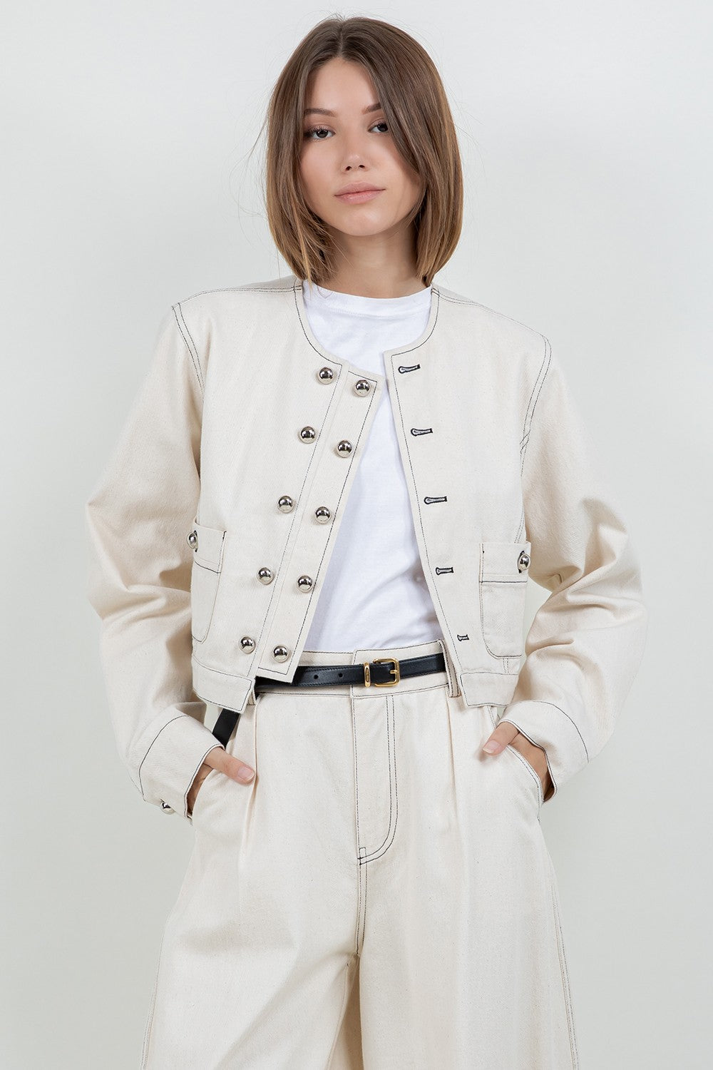 Washed Crop Top Jacket