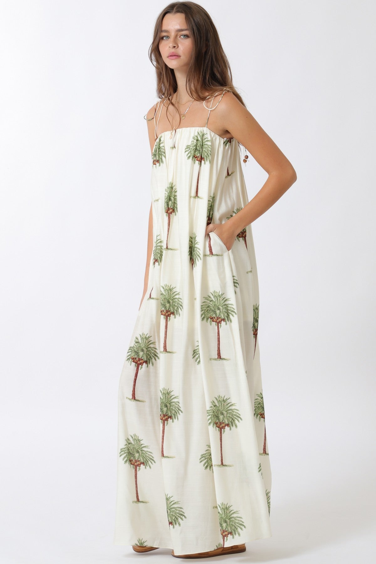 Tie Shoulder Maxi Dress