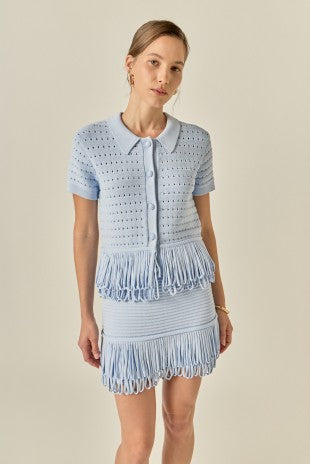 Sky Blue Knitted Top