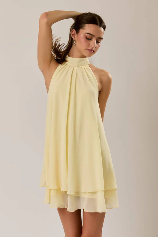 Golden Hour Halter Dress
