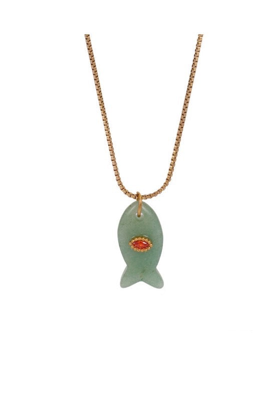 Stone Fish Necklace