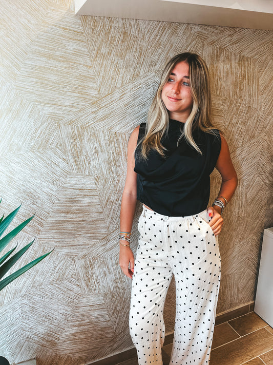 Polka Dot Linen Pants