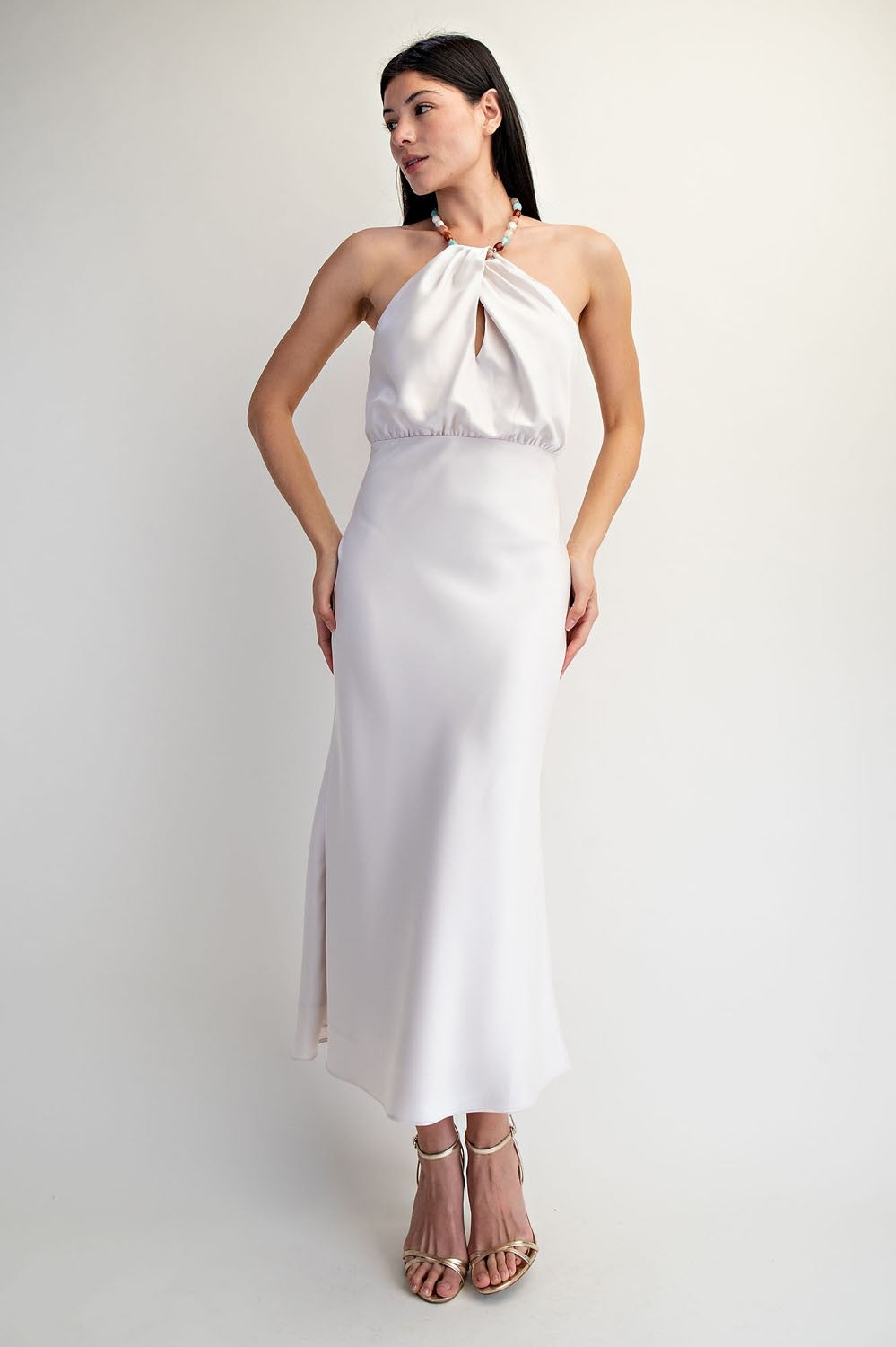 Beads Halterneck Dress