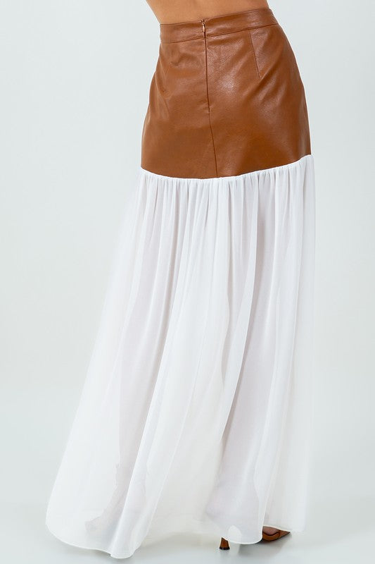 Camel Maxi Skirt
