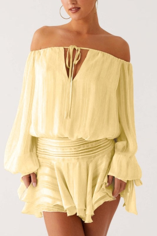 Off-shoulder Ruffle Skirt Dress