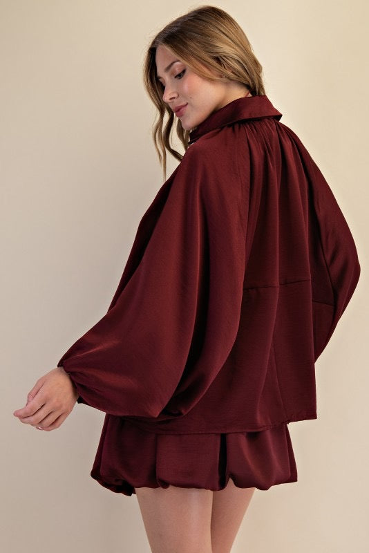 Burgundy Bomber Jacket