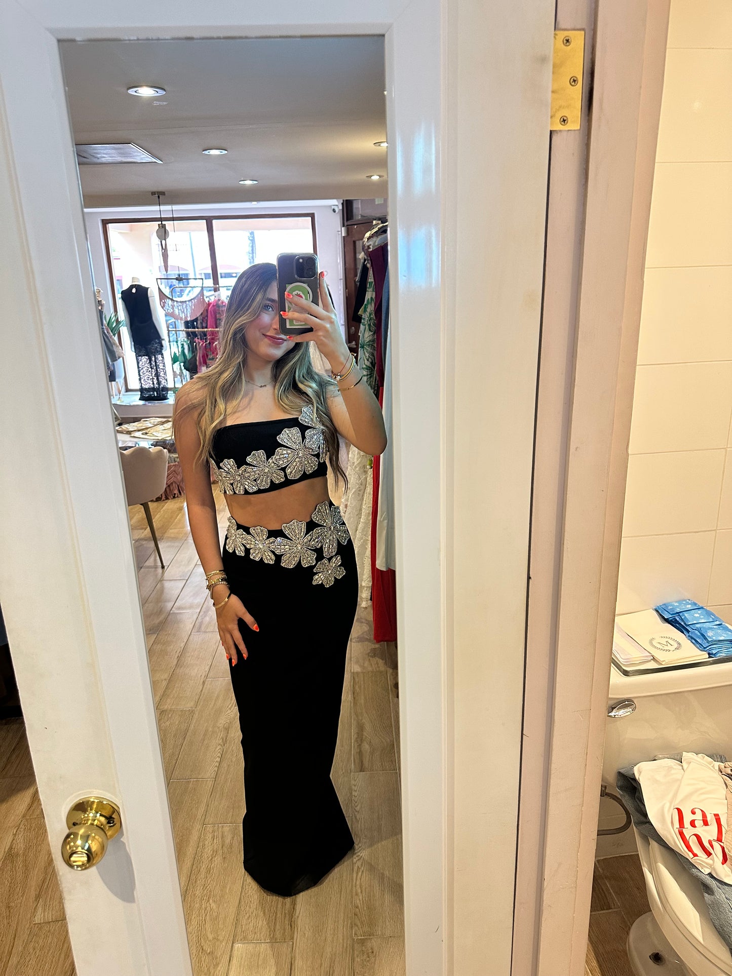 Rhinestones Flower Set