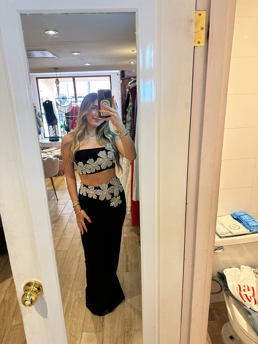 Rhinestones Flower Set