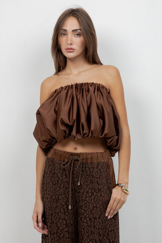 Strapless Multi Pleat Top